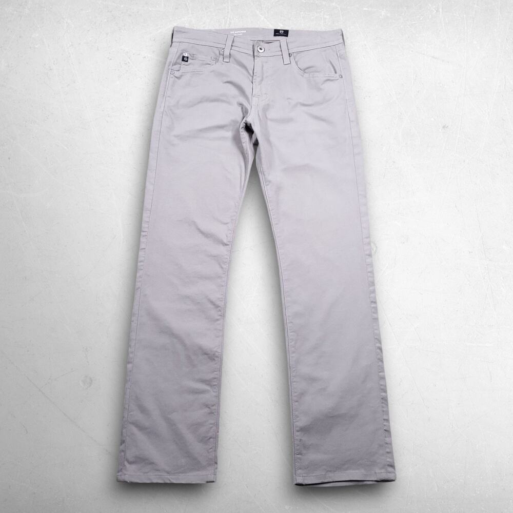 AG The Matchbox Slim Straight Pants Men 31 Gray Mid Rise Tech Quiet Luxury USA